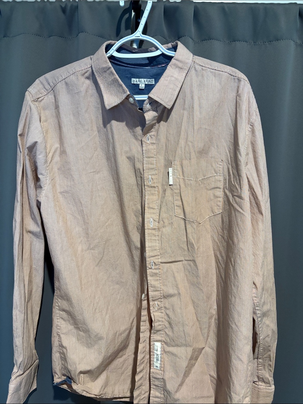 Marc Ecko Blue Interior with Red Stripe Collar Shirt